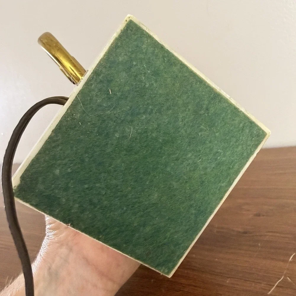 Vintage Brass Marble Table Lamp Candle Style Hollywood Regency Accent